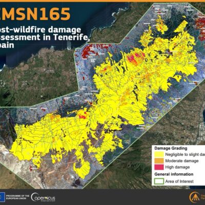 Copernicus (2023) post-disaster assessment of the wildfire that affected Tenerife in August 2023