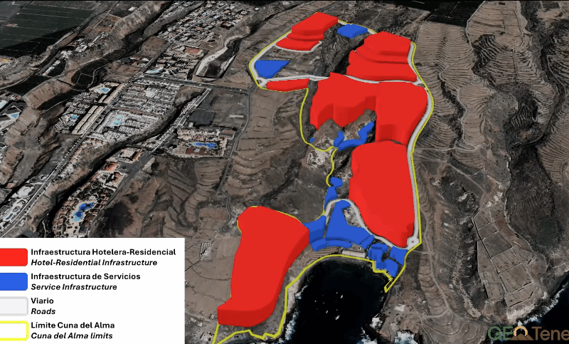 Limits of the planned Cuna del Alma construction (Sergio Alfaya, 2024). Click to expand this image.
