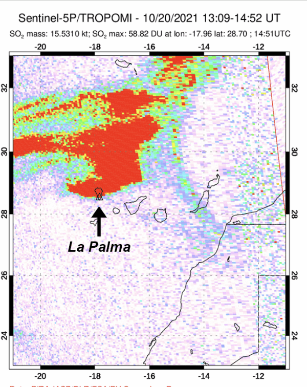 unnamed (2) An SO2 emission map for La Palma derived from satellite data on the 20th October 2021.